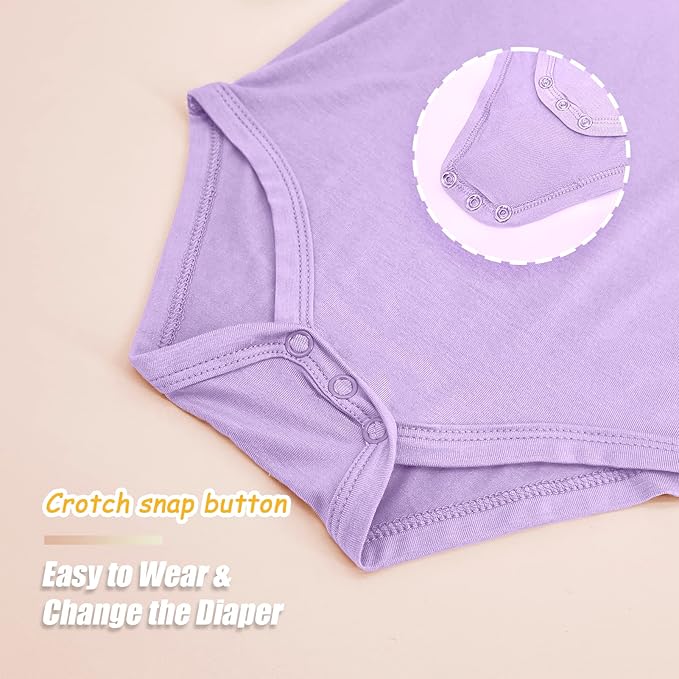 Jimonda Baby Bodysuits Rayon from Bamboo Short Sleeve Baby Boys Girls Rompers Soft Outfits Newborn Clothes