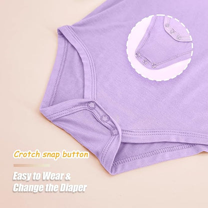 Jimonda Baby Bodysuits Rayon from Bamboo Short Sleeve Baby Boys Girls Rompers Soft Outfits Newborn Clothes