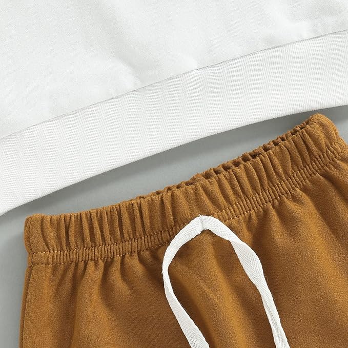 Murnouche Toddler Baby Boy Fall Winter Outfits Letter Crewneck Sweatshirt Casual Pants 2Pcs Clothes Set