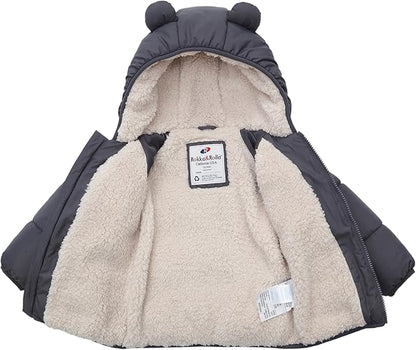 Rokka&Rolla Baby Boys' Water-Resistant Sherpa Fleece Lined Puffer Jacket Winter Coat for Newborn Infants Toddler