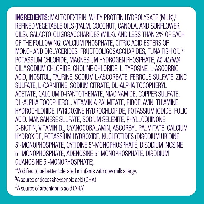 Pepticate Baby Formula, Hypoallergenic Powdered Infant Formula for Cow Milk Allergy, with Omega 3 DHA, ARA, Iron & Prebiotics, 13.2oz (Pack of 4)