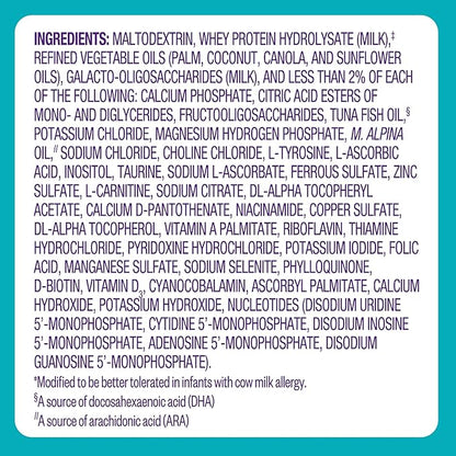 Pepticate Baby Formula, Hypoallergenic Powdered Infant Formula for Cow Milk Allergy, with Omega 3 DHA, ARA, Iron & Prebiotics, 13.2oz