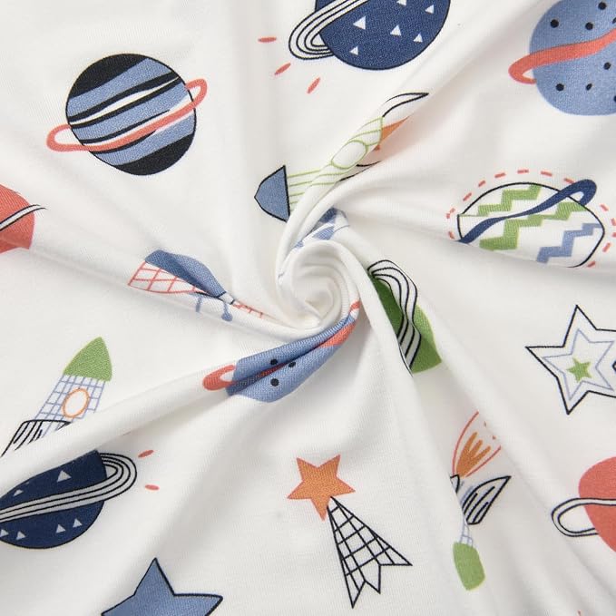 Baby Footed Pajamas with Mittens Rayon from Bamboo 2pcs Newborn Infant 2-way Zipper Pjs Cute Sleeper Outfit