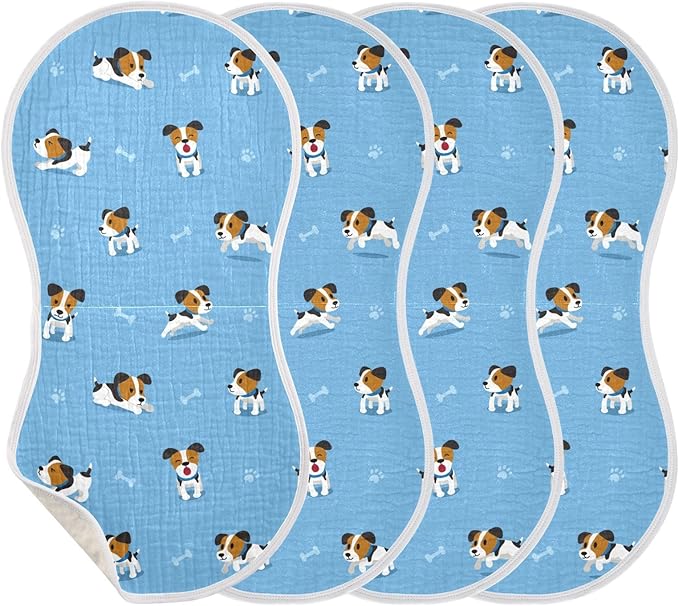 vvfelixl Muslin Burp Cloths Jack Russell Terrier Dog Baby Washcloths for Baby Girl Boys 2 Pack Blue