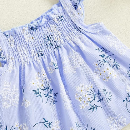 Mubineo Baby Girl Summer Clothes Cute Ruffle Tops Dress Shorts Outfits Set Infant Toddler Shrit Bloomers Princess Outfit