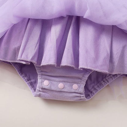 Magic Park 0-18M Infant Bodysuit Tutu Dress Baby Girl Romper Dress Toddler Solid Color Tulle Skirt Baptism Holidays Outfits