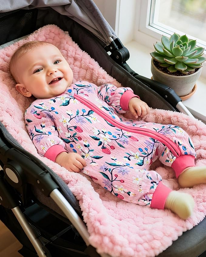 CARETOO Baby Pajamas Newborn Footless Romper with Zipper Cotton One Piece Jumpsuit for Infant Boys Girls 0-18 Months