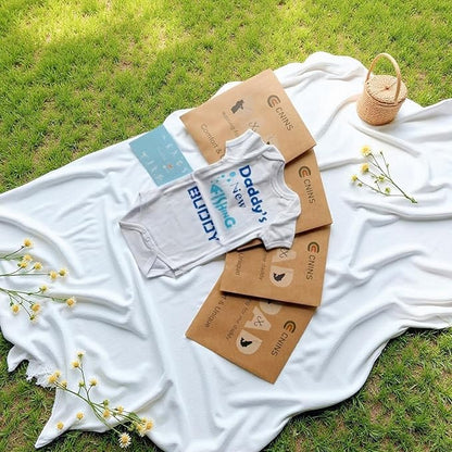 Cnins Funny Baby Bodysuit & Daddy Matching Cotton Outfit for Wild One 1st Birthday, Unisex Newborn Infant Clothes 0-24M