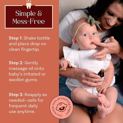 Punkin Butt - Natural Herbal Teething Oil for Babies - Daily Use Soothing Relief Drops | Baby, Infant, Toddler Gum & Tooth Relief | Organic Chamomile, Clove & Peppermint Infusion - 1oz with Dropper