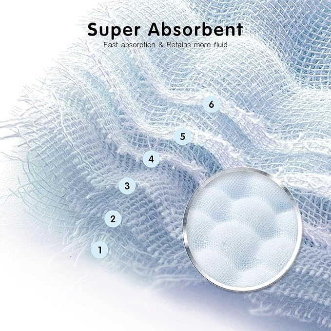 Muslin Burp Cloths 100% Cotton 20''x10'' Hand Washcloths for Baby, Super Soft and Absorbent 6 Layers Baby Burping Cloth for Boys Girls (Dinosaur & Animals, 6 Pack)