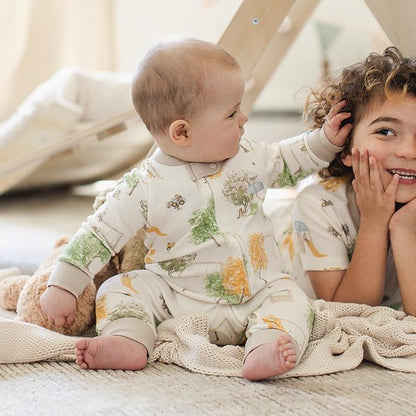 Burt's Bees Baby Boys Sleep and Play PJs, 100% Organic Cotton One-Piece Zip Front Romper Jumpsuit Pajamas