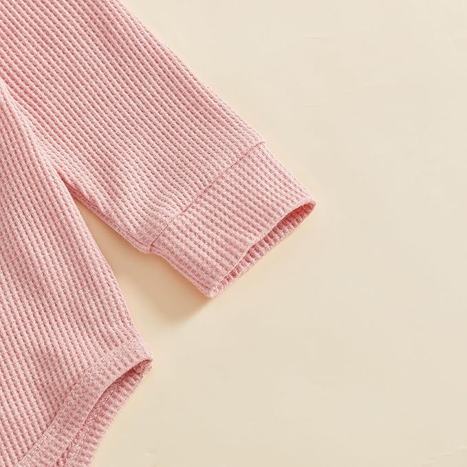 BULINGNA Newborn Baby Clothes Girl Outfit Romper Long Sleeve Daddy Girl Baby Clothes Onesie Jumpsuit Pants Infant Waffle