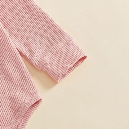 BULINGNA Newborn Baby Clothes Girl Outfit Romper Long Sleeve Daddy Girl Baby Clothes Onesie Jumpsuit Pants Infant Waffle