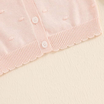 Newborn Baby Girl Knit Sweater Cardigan Winter Warm Button Down Sweatshirt Top Jacket Outfit Cute Infant Fall Clothes