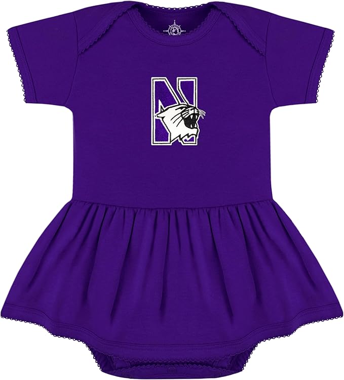 Creative Knitwear College Baby Picot Bodysuit Dress - Team Logo, Multiple Colors, for Baby Girls (0-24 Months)