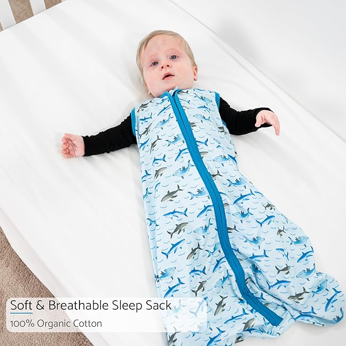 LollyBanks Sleep Sack, 100% Cotton Neutral Baby Sacks, 0.5 TOG Sleep Sacks Lightweight with 2-Way Zipper