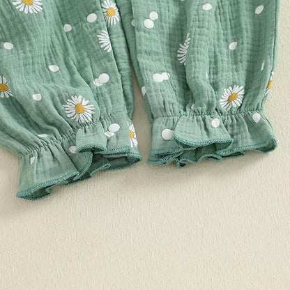 Newborn Baby Girl Clothes Corduroy Floral Bow O Neck Long Sleeve Romper Infant Jumpsuit Cute Outfits Headband