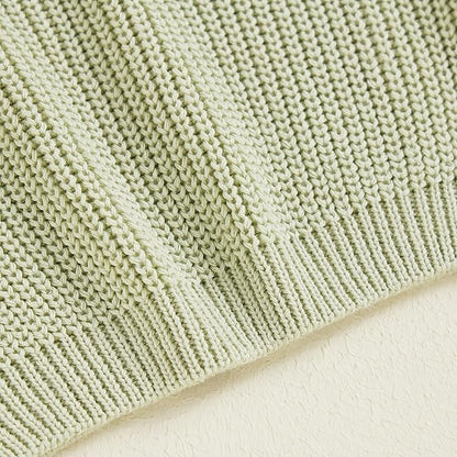 Newborn Baby Boy Girl Knit Sweater Long Sleeve Solid Winter Warm Sweatshirt Top Outfit Infant Toddler Fall Clothes