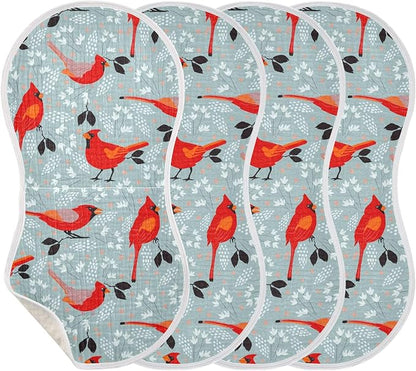 vvfelixl Cardinals Bird Burp Cloths for Baby Boy Girls Baby Washcloths Burp Rags 1 Pack