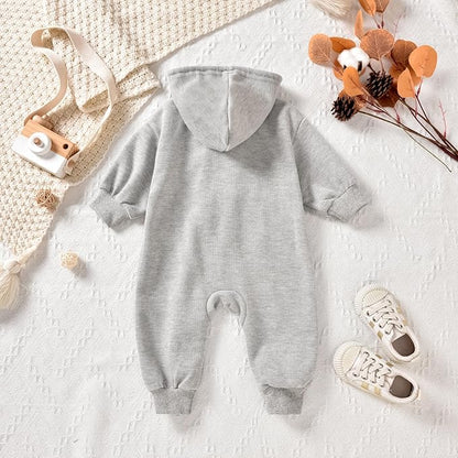 Unutiylo Unisex Baby Boys Girls Long Sleeve Infant Baby Zipper Hooded Jumpsuits Romper Loose Outfit Clothes