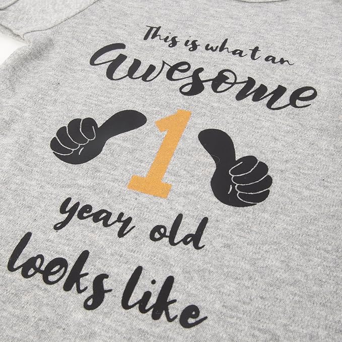 Cnins Funny Baby Bodysuit & Daddy Matching Cotton Outfit for Wild One 1st Birthday, Unisex Newborn Infant Clothes 0-24M