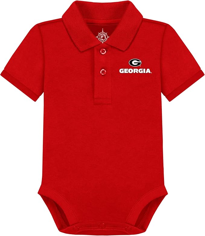 Creative Knitwear College Baby Polo Bodysuit Solid - Team Logo, Multiple Colors, for Boys & Girls (0-12 Months)