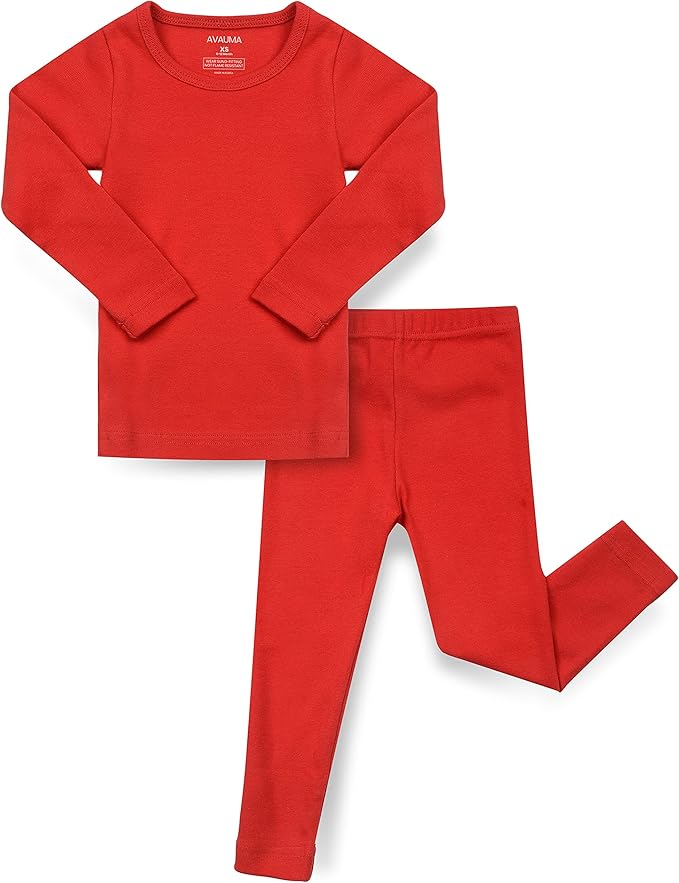 AVAUMA Baby Boys Girls Pajama Set Kids Toddler Snug fit Basic Cotton Sleepwear pjs for Daily