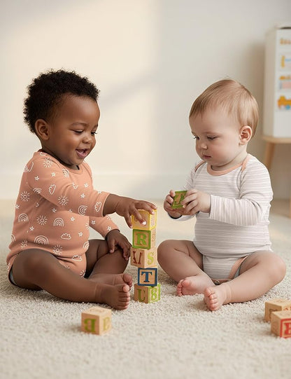 Yoofoss Baby Bodysuits 100% Organic Cotton Baby Onesie Long Sleeve Baby Boys Girls Clothes Soft Newborn Infant Romper, 3 Pack