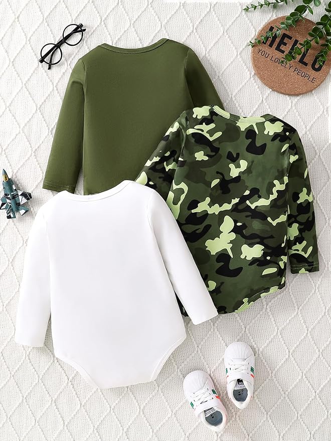 Newborn Infant Baby Boy Romper Fall Winter Long Sleeve Buttoned One Piece Romper Bodysuit 0-24 Months