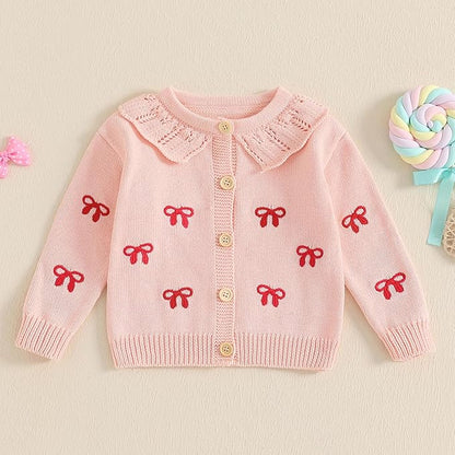 Baby Girl Cardigan Sweater Long Sleeve Button Up Knit Sweatshirt Jacket Toddler Baby Girl Fall Outfits