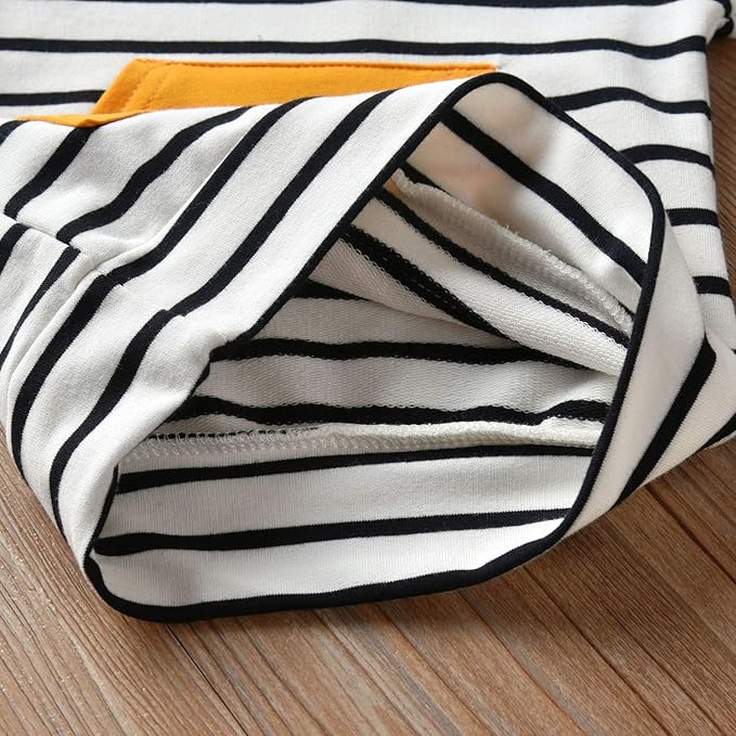 Toddler Infant Baby Boy Clothes Striped Long Sleeve Hoodie Tops Sweatsuit Pants Outfit Set
