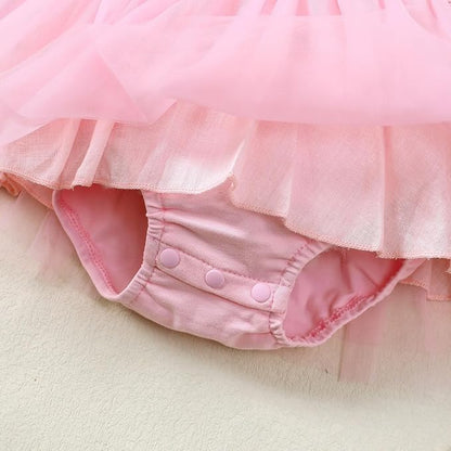 Magic Park 0-18M Infant Bodysuit Tutu Dress Baby Girl Romper Dress Toddler Solid Color Tulle Skirt Baptism Holidays Outfits