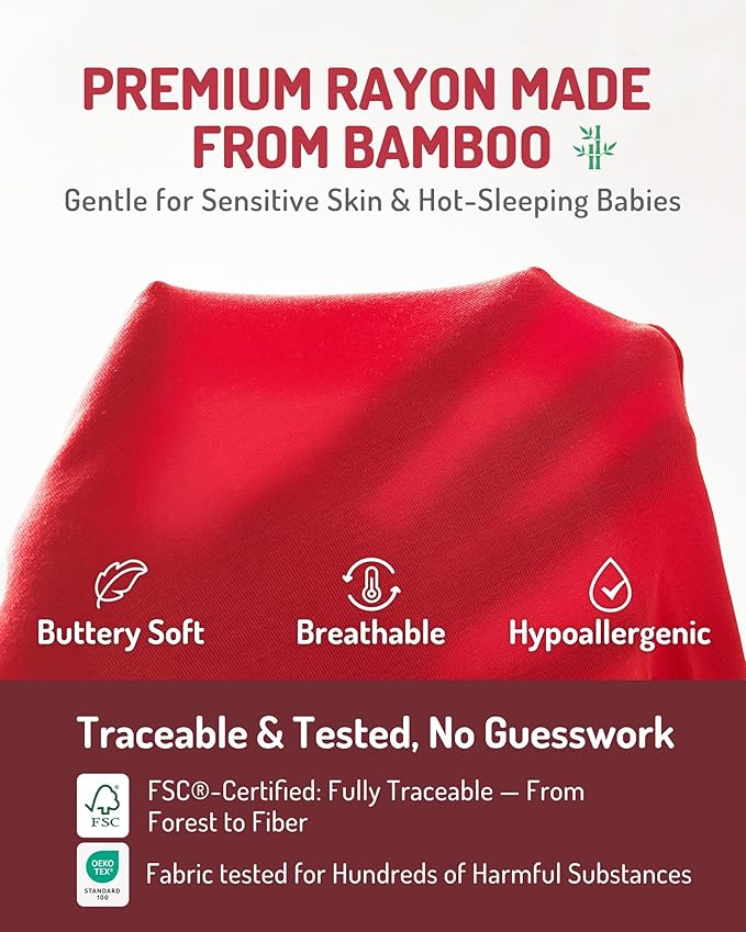 HAPIU Rayon from Bamboo Baby Footed Pajamas, 2 Way Zipper YKK, Footie for Baby Boy Girls, Newborn-24 Months