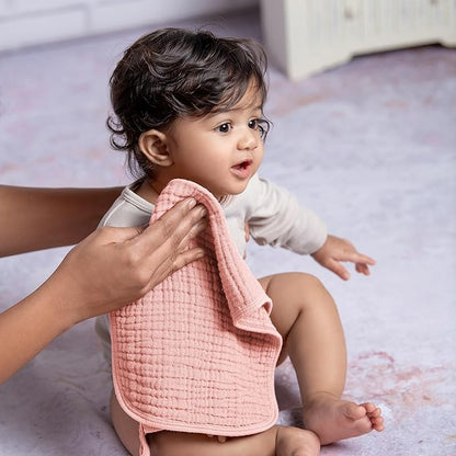 Muslin Burp Cloths, 20"x10"- Pack of 8, 6 Layers Super Soft Absorbent & Breathable 100% Cotton for Baby Drool and Messes, Burp Cloth Baby Boy and Burp Cloths Baby Girl