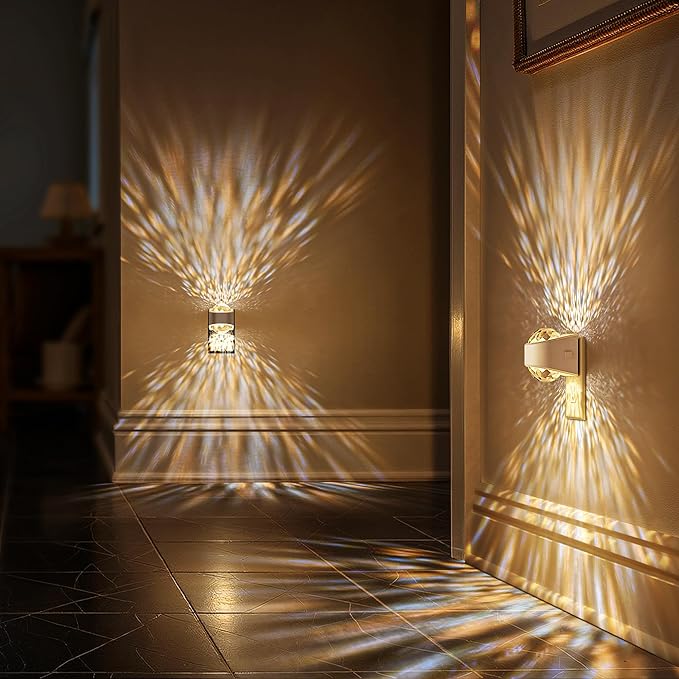 Briignite Night Light, Night Lights Plug into Wall, LED Projector Night Light, Soft White for Bedroom, Dimmable Brightness Dusk to Dawn Nightlight for Kids, Nursery, Bathroom, Home Decor, Gaming Room