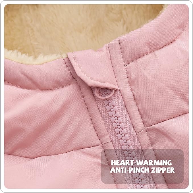 Baby Girl Winter Fleece Coat Toddler Boy With Hood Puffer Jacket Down Outerwear