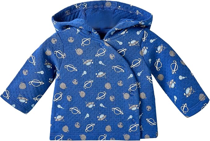 100% Cotton Baby Boy Fall Hoodies Jacket, Comfortable Soft Baby Spring Jacket,0-12Months Blue Jacket