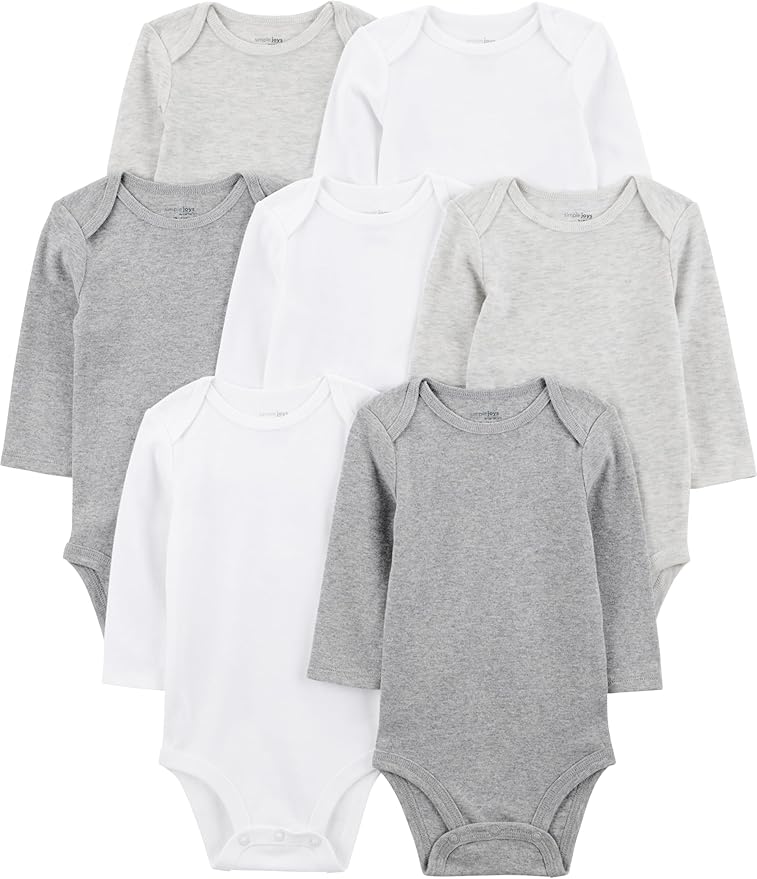 Simple Joys by Carter's Unisex Baby 7-pack Long Sleeve Bodysuit