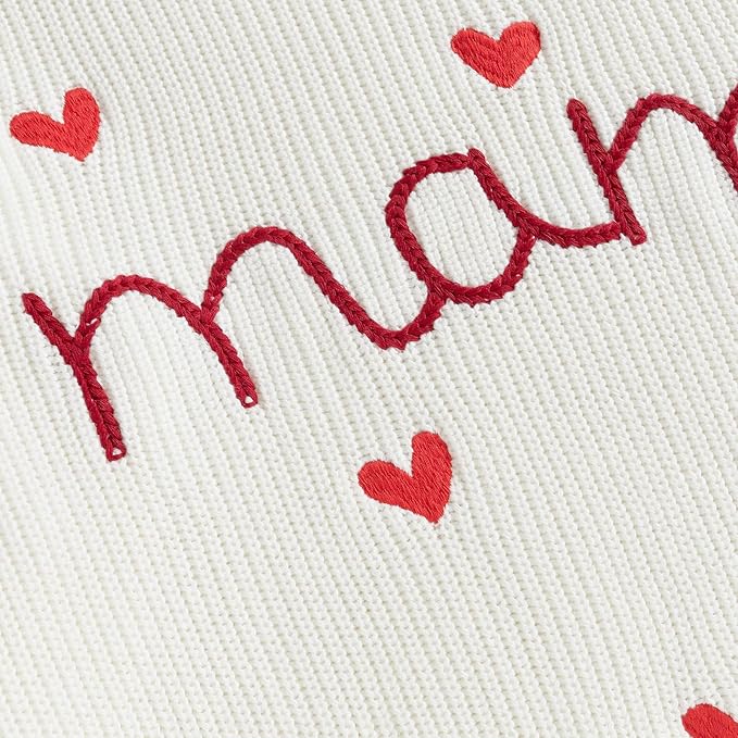 Mommy and Me Sweater Matching Family Outfit Long Sleeve Knit Sweater Pullover Mom and Baby Clothes