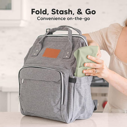 3-Pack Waterproof Baby Bibs for Eating - Lightweight Toddler Feeding Bibs with Large Food Catcher, Mess Proof, Food-Grade Baby Eating Essentials, Easy to Put On & Clean (Jade)