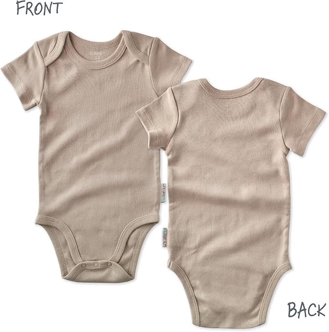 Avery 5-Pack Short Sleeve Bodysuits 100% Organic Cotton for Baby Boys & Girls