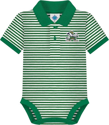 Creative Knitwear College Baby Striped Polo Bodysuit - Team Logo, Multiple Colors, for Boys & Girls (0-12 Months)