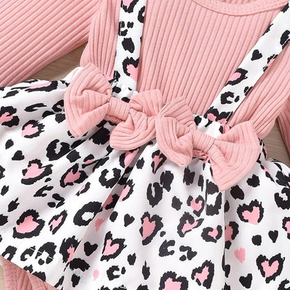 Unutiylo Preemie Newborn Baby Girl Clothes Romper Suspender Dress Fall Winter Outfits Ruffle Long Sleeve Jumpsuit