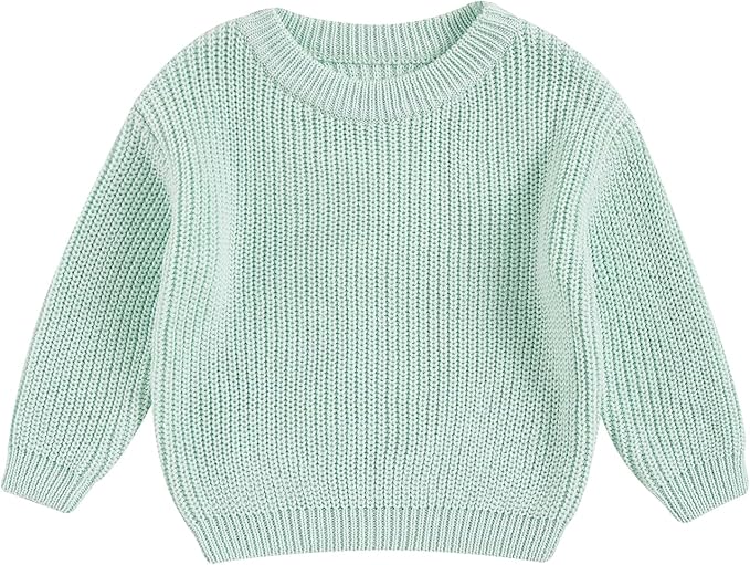 Newborn Baby Boy Girl Knit Sweater Long Sleeve Solid Winter Warm Sweatshirt Top Outfit Infant Toddler Fall Clothes