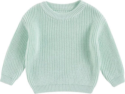 Newborn Baby Boy Girl Knit Sweater Long Sleeve Solid Winter Warm Sweatshirt Top Outfit Infant Toddler Fall Clothes