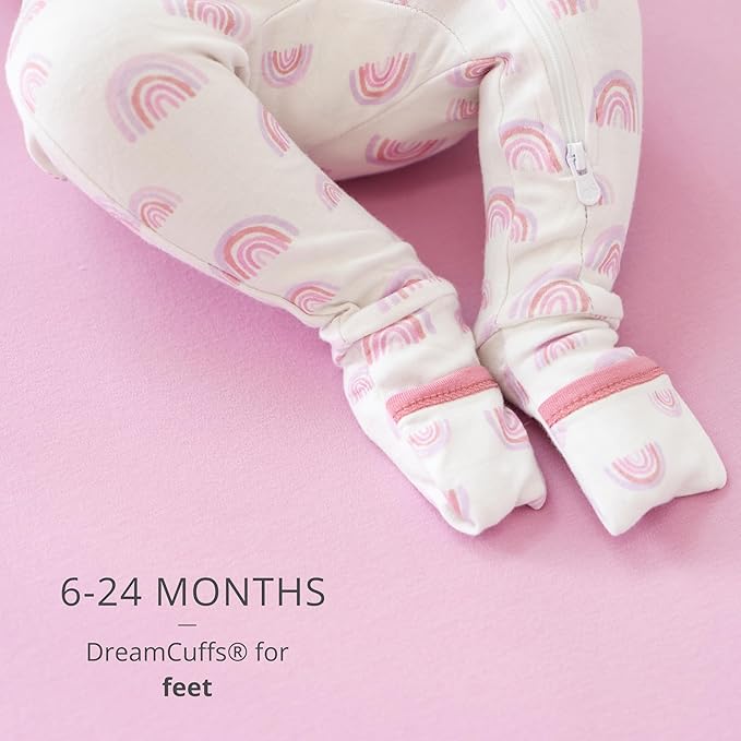 Dreamland Baby Bamboo Viscose Baby Pajamas (0-9 months). Ultra Soft Viscose Sleepers with 2-Way Zipper, Mitten & Foot Cuffs