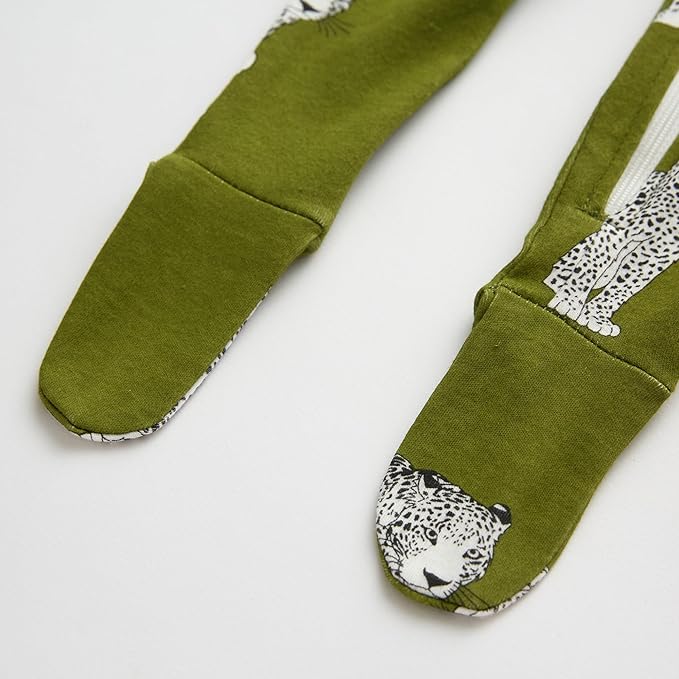 Owlivia Organic Cotton Baby Pajamas, Boys Girls Zip Front Sleep 'N Play Pjs, Footed Sleeper, Long Sleeve