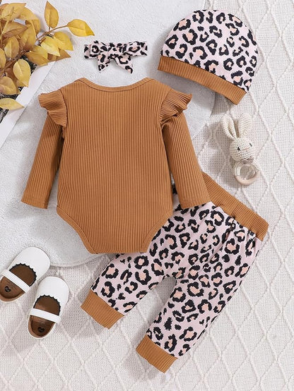 Baby Girl Clothes Newborn Infant Outfits Cute Summer Clothes Spring Romper Set+Hat+Headband