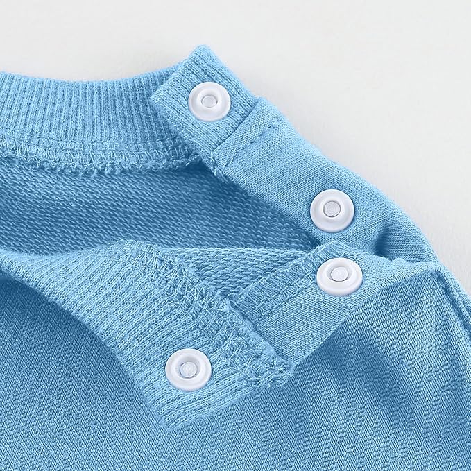 Fullfamous Baby and Toddler Boys 100% Cotton 2 Piece Long Sleeve Sweatshirt and Sweatpant Jogger Pants Set Newborn-4T