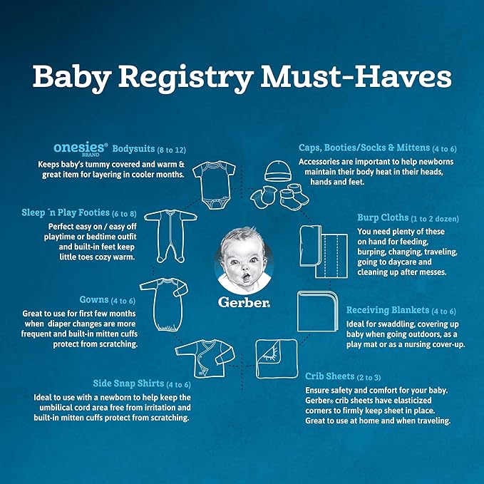 Onesies Brand baby-boys 4-pack Sleep 'N Play Footies